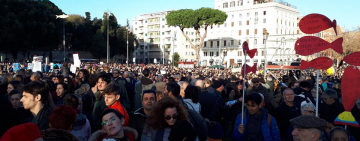 "Sardines" protest in Rome, Italy, Dec 14, 2019